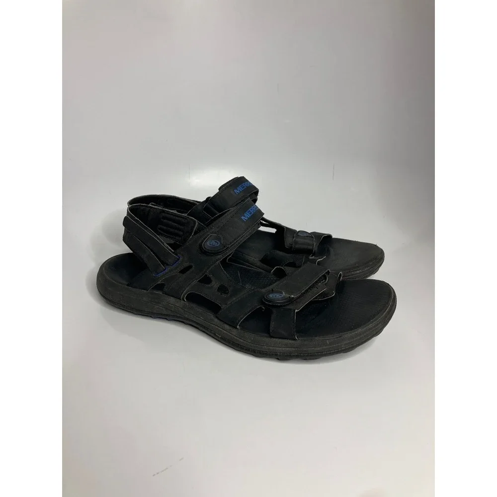 Merrell Performance Sandals Mens 12 Black Blue Good Strappy Air Cushion J289823C
